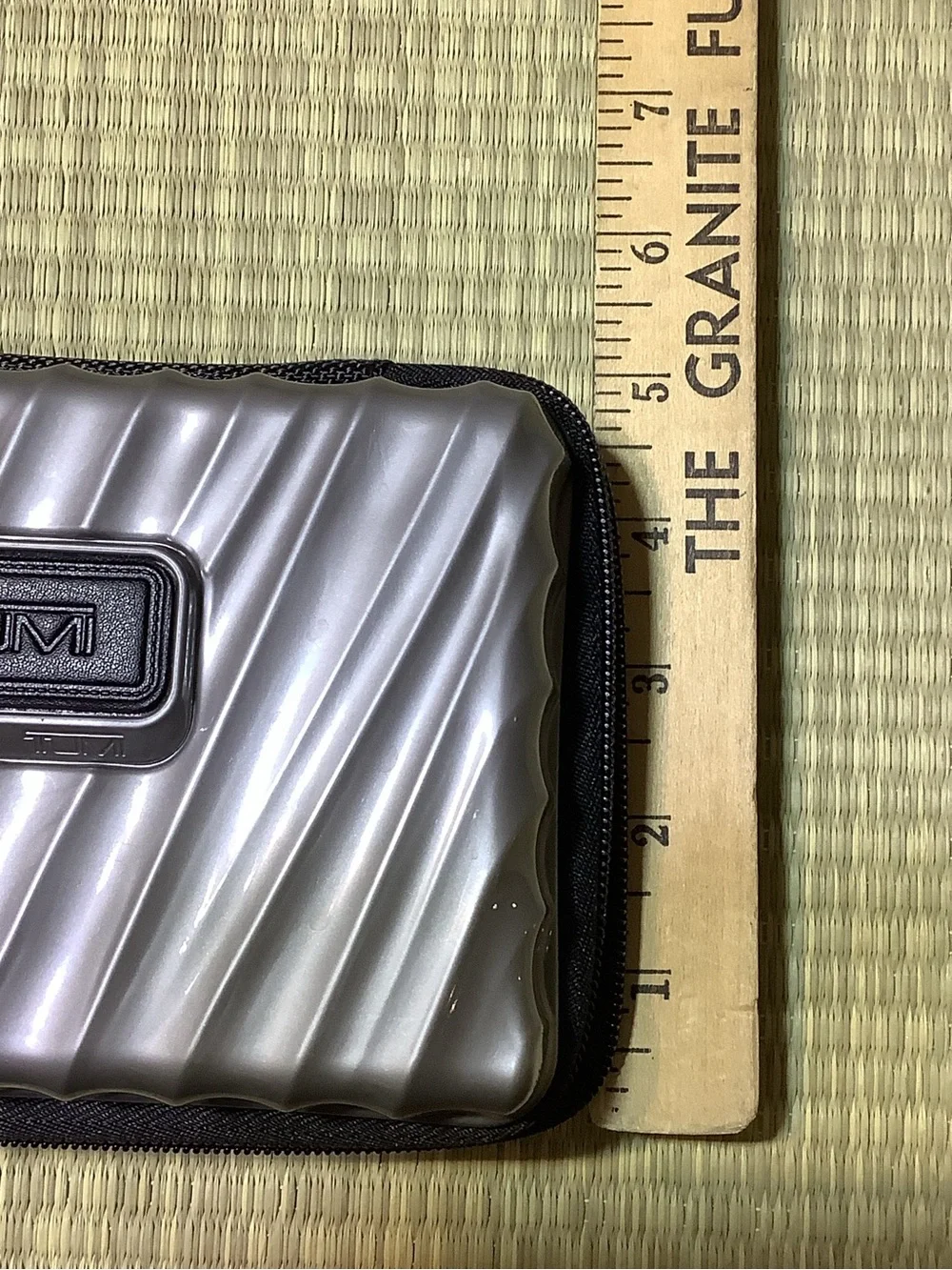 Tumi for Delta Grey Hard Shell Amenity Case Mini Traveling Electronic Case